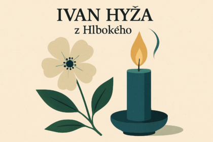 Ilustrácia sviečky a kvetu ako pietneho symbolu smútku za Ivana Hyžu z Hlbokého.