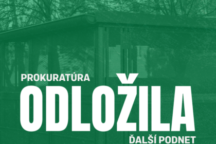 Nápis na plagáte: Prokuratúra odložila ďalší podnet, ilustrácia súvisiaca s rozhodnutím prokuratúry v Skalici