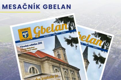Obálka marcového vydania mesačníka Gbelan s informáciami o výročnej schôdzi Jednoty dôchodcov na Slovensku, havarijnom stave strechy kostola a rozhovorom s Jaroslavom.