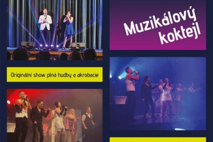 Plagát podujatia Muzikálový koktejl v Gbeloch s dátumom 21. mája 2026, ktorý propaguje hudobnú show s hitmi z muzikálov, filmov a seriálov.