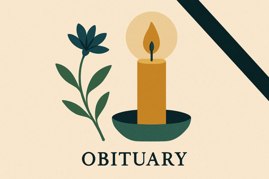 Ilustrácia sviečky a kvetu ako pietny symbol na pamiatku zosnulého Milana Križánka z Holíča