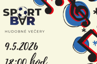 Plagát podujatia Hudobné večery v Holíči s dátumom 9. mája 2026, časom 18:00, hosťom IGINNO a informáciou o občerstvení a mieste konania na terase Športbaru.