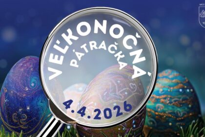 Plagát Veľkonočnej pátračky v Gbeloch s dátumom 4.4.2026 a názvom podujatia.