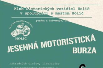Plagát Jesennej motoristickej burzy 6. septembra 2026 v areáli Holíčskeho zámku s informáciami o podujatí, cene vstupeniek a organizátorovi.