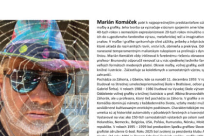 Portrét akad. maliara Mariána Komáčka, významného slovenského výtvarníka, na neutrálnom pozadí.