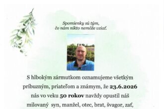 Smútočné oznámenie o úmrtí Rastislava Daneka s informáciami o poslednej rozlúčke v Dome smútkov v Senici.