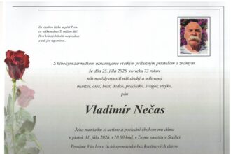 Parte so smútočným oznámením o úmrtí Vladimíra Nečasa zo Skalice.