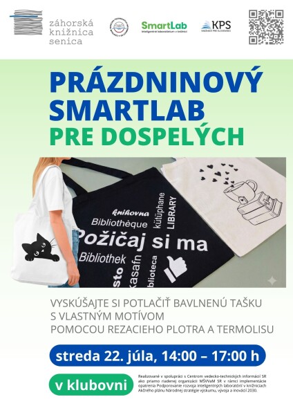 Pozvánka na Prázdninový SmartLab pre dospelých v Záhorskej knižnici v Senici.