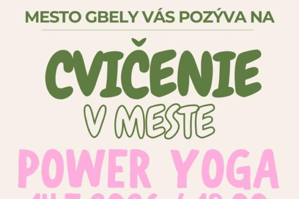 Skupina ľudí cvičiacich Power Yogu v komunitnom centre Stárnisko v Gbeloch pod vedením lektorky Lenky Pavlovičovej.