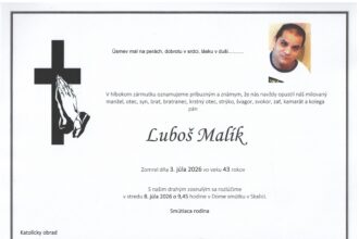 Smútočné oznámenie za Ľuboša Malíka zo Skalice.