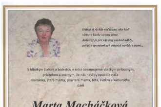Smútočné parte Marty Macháčkovej zo Skalice.