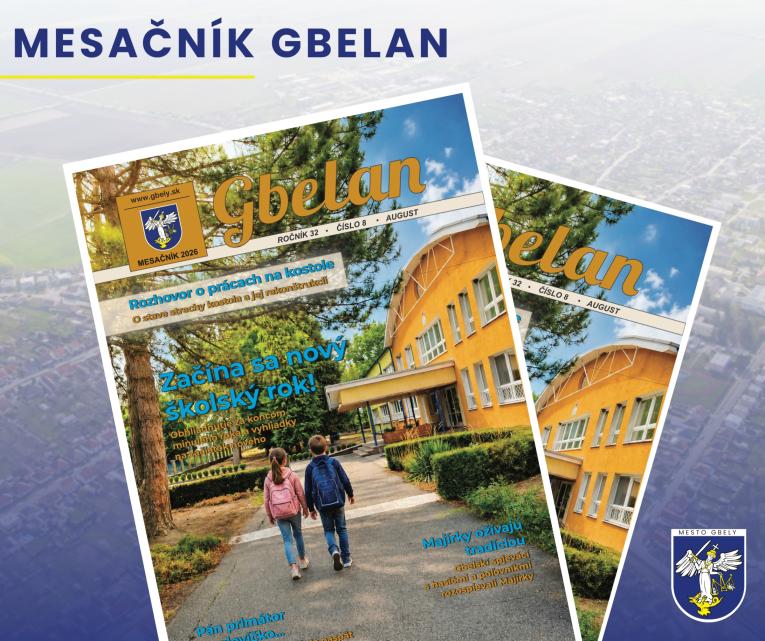 Obálka augustového vydania mestského mesačníka Gbelan.