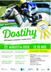 Plagát na tradičné dostihy v Čáčove pri Senici s informáciami o programe a termíne podujatia.