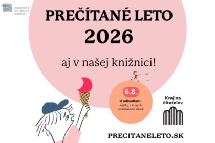 Plagát Záhorskej knižnice v Senici k podujatiu Prečítané leto 2026 s témou O odhodlaní.