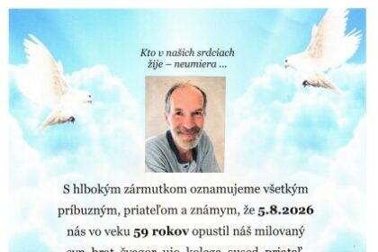 Smútočné oznámenie Jána Rybnikára zo Senice