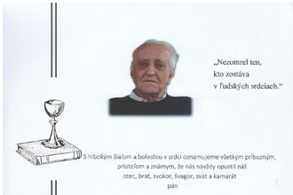 Smútočné oznámenie o úmrtí Ing. Drahomíra Čermáka zo Skalice.