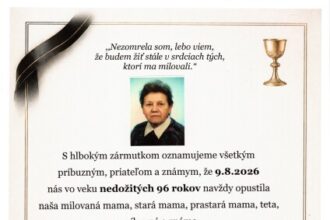 Smútočné oznámenie o úmrtí Ireny Otépkovej z Hlbokého.