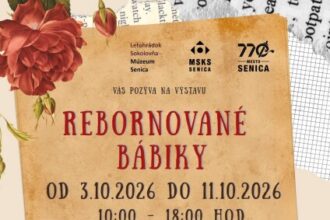 Plagát k výstave rebornovaných bábik v Múzeu Senica s termínom konania.