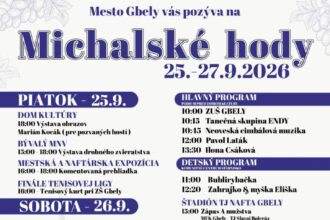 Plagát Michalských hodov v Gbeloch s programom podujatia na tri dni.