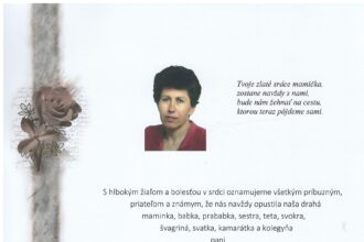 Smútočné oznámenie o úmrtí Ludmily Jestrábovej zo Skalice.