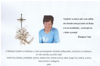Parte Eleny Zacharovej zo Skalice s údajmi o úmrtí a poslednej rozlúčke.