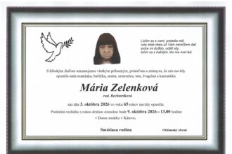 Parte Márie Zelenkovej z Kátova s informáciou o úmrtí a poslednej rozlúčke.