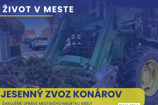 Plagát mesta Gbely o jesennom zvoze konárov