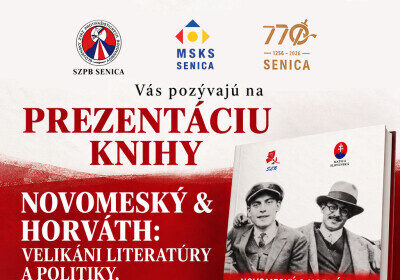 Pozvánka na prezentáciu knihy Novomeský & Horváth v Senici
