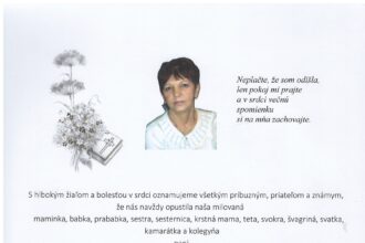 Smútočné oznámenie Mária Kadlečiková zo Skalice