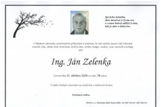 Smútočné oznámenie za Ing. Jána Zelenku zo Skalice.
