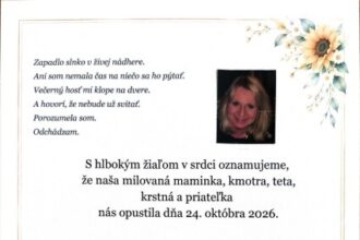 Smútočné oznámenie za PhDr. Annu Držíkovú s dátumom poslednej rozlúčky.